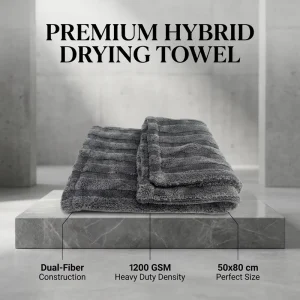 1200gsm 50x80cm Dual Sided Microfiber Drying Towel Twist Loop Hybrid Super Absorbent Car Cleaning Cloth Auto Detailing