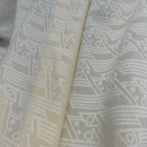 1204 Woven Polyester Willow Wrinkled Textured Jacquard Fabrics With Music Note Embossing Pattern Design for Women Cheongsam Wear