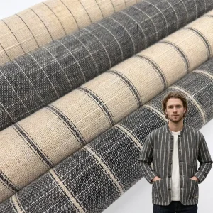 127gsm 100% Cotton Yarn Dyed Fabric Plain Weave Striped Fabric for Shirt Garment Dress
