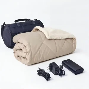 12V Outdoor Use USB Fast Heat Waterproof Battery Rechargeable Electric Camping Heated Blanket for Car Home Office