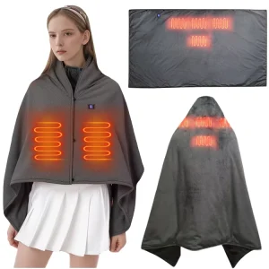 12V Rechargeable Electric Heated Blanket USB Heated Throw 100% Polyester Knitted Washable Customizable Lightweight