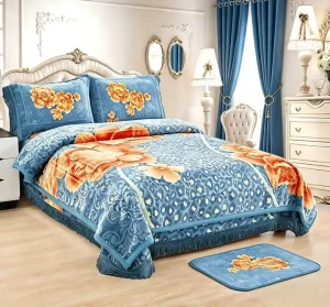 12pcs Luxurious Raschel Blanket King Size