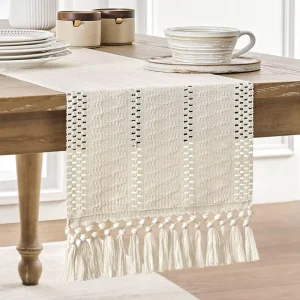 12×72 Inch Cheesecloth Table Runner Boho Style Dining Table Wedding Party Long Table Runner