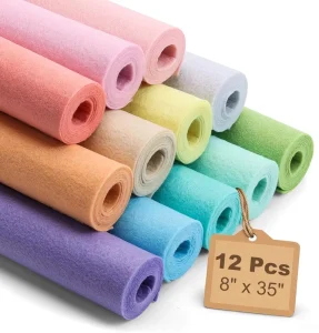 13 Pcs 8×35 Inch Large Stiff Felt Fabric Sheets 14mm Thick for DIY Crafts Patchwork Nonwoven Felt