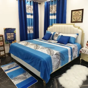 13 Pieces Bed Sheet Set with Curtains Carpet King Size Bedding Set