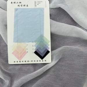 1302 100%Polyester 70gsm 150cm Organza Based Light Weighted Breathable Polyester Embossed Jacquard Fabric for Summer Wear
