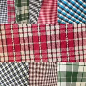 130gsm 100% Polyester Yarn Dyed Woven Plaid Fabric Shrink Resistant Abrasion Resistant for Garment Home Textile