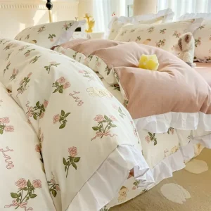 13372 100% Cotton Printed Four Piece Bedding Set 600TC European & American Style Anti-static Home Textile