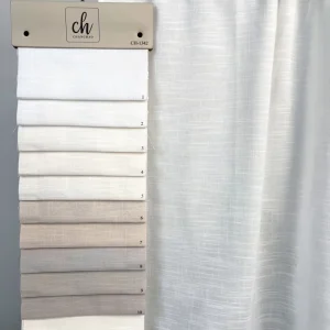 1342 Slub Faux Linen Woven Dyed 100% Polyester Heavyweight Fabric Light Filtering Privacy Semi Transparent Window Drape