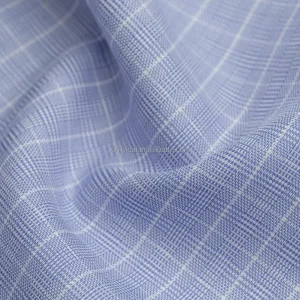 134gsm 100% Combed Cotton Woven Fabric 57/58″ CM40XCM30 Lightweight Plaid Breathable Liquid Ammonia Moist Cure Wrinkle Free