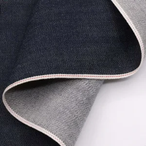 14.4oz 100% Cotton Selvedge Raw Denim Fabric Twill Woven Warp Slub Style Dark Blue Selvedge Jeans Fabric