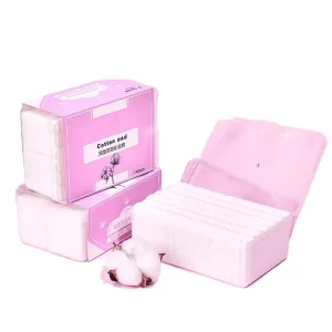 140Pcs Organic Square Cotton Pads Dual Side Makeup Remover Wipes Lint Free Disposable Facial Skincare Tissues