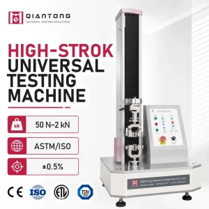 1470mm Height Extended Single Column UTM 2kN Tabletop Tensile Tester 1030mm Long Stroke for Textile and Plastic