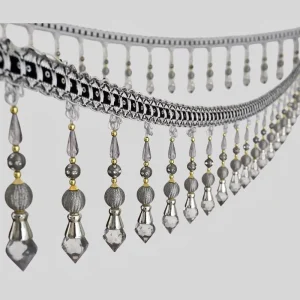 14cm Extended Crystal Bead Textile Lace Accessories Villa Curtain Head Accessories