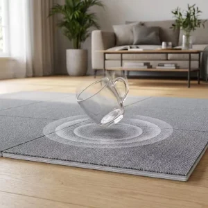 14mm Ultra Thick Soundproof Carpet Tiles Shock Absorbent Anti Fall Cushioned Flooring for Professional Spaces