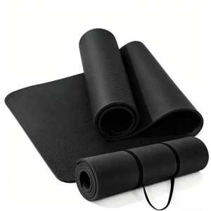 15 10 8mm NBR Yoga Mat Multipurpose Non Slip Workout Mat for Men Women Kids Yoga Pilates Gym Exercise with Carrying Strap
