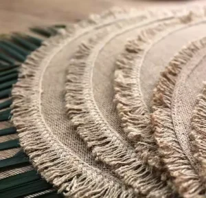 15 Inch Natural Jute Woven Placemats Dining Table Mats Rustic Farmhouse Style Heat Resistant Place Mats & Pads