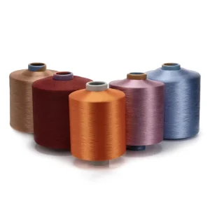 150D 48F Dope Dyed 100% Recycled High Stretch DTY Polyester Yarn For Shoe Lace