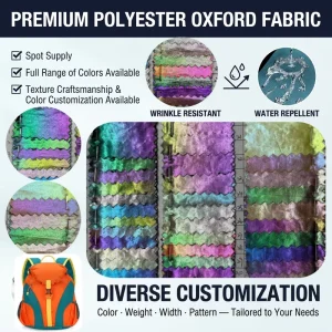 150D Multicolor Laminated Film Abrasion Resistant Polyester Oxford Fabric for Handbags Backpacks Luggage Tents