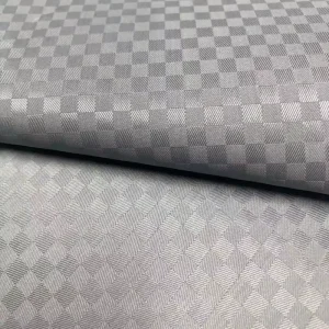 150D Oxford 0.5cm*0.5cm Check Jacquard Oxford Solid Dyed PU Coating Fabric for Luggage Bag Fabric Car