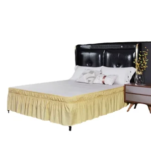 150×200+40cm Ruffled Bed Skirt Hotel Quality Ruffles for Beds with Deep Under the Mattress Bed Skirt for Easy Fitting with Brush