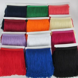 15CM polyester fringe Encrypted Latin 6in Tassels Multicolor 6in Dance Polyester Tassel Chainette Fringes Laces Trim