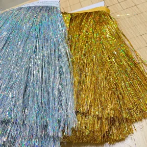 15cm Metallic Thread Tassel Fringe Fringing Trim Tinsel Material Bright Colors Shiny Metallic Stage Lace Tassel for Dress