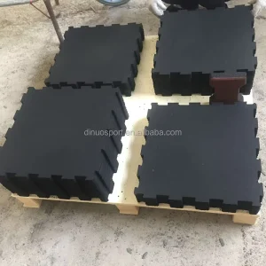 15mm Customized Printed Logo Rubber Tiles All fine Particle Waterproof Rubber Flooring Mat High Density Exercise Equipment Mats