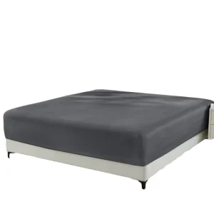 16 Inch Pocket Bamboo Rayon Fitted Sheet Super Soft Cooling Bottom Sheet 4 Elastic Corner Straps Dark Fitted Flat Sheets