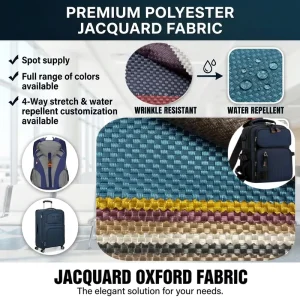 1680D PU Coated Jacquard Abrasion Resistant Polyester Waterproof Oxford Fabric for Handbags Luggage Tents