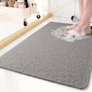16X24 Inch Modern Machine Made Eco Friendly Non Slip PVC Bath Mat Loofah Shower Quick Drying Solid Pattern Bathroom Mats