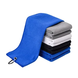 16×16 Inch Microfiber Golf Towel with Hook Clip for Golf Bag Club Accessories