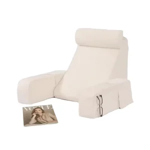 17″ Grey High Density Knitted Foam Reading Bed Rest Pillow Back Support Pillow for Kids Watching TV