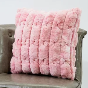 17.7*17.7 Inch Square Stripe Rabbit Fur Throw Pillows Cushion for Home Decor