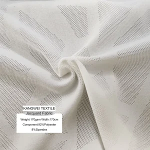170gsm 92% Polyester 8% Spandex Brocade Jacquard Fabric Quick Dry Stretch For Football Basketball Sportswear Clothing Pants