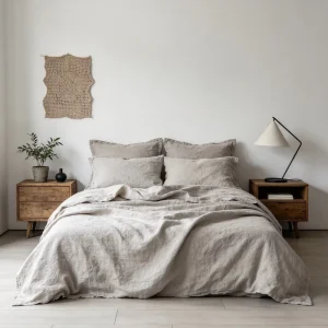 175 GSM 100% Flax Pure Washed Linen Woven Bedding Set Soft Eco-Friendly Twin XL Size Duvet Cover Sets All-Season