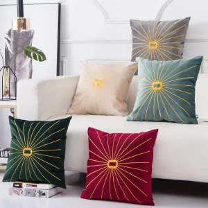 18*18 Custom Made Throw Pillow Case European Style Bronzing Throw Home Decor Velvet Black High Quality Woven All-season