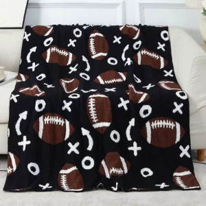 18 Colors Game Day Sports Baseball Football Fleece Blanket Rugby Cozy Plush Knitted Sport Throw Blanket Christmas Gifts