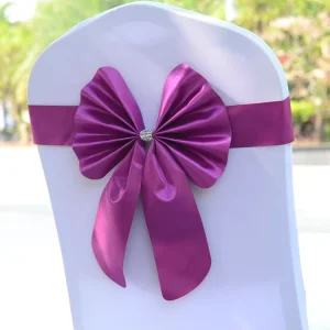 18 Colors Party Wedding Decoration Chair Bow Satin Chair Back Sashes to Create Sweet Warm for Birthday Party