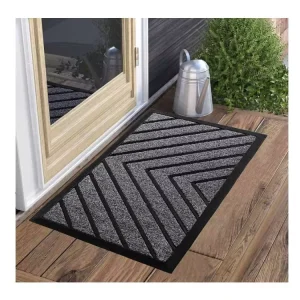 18″x30″ Modern Style Non Slip Thin Rubber Welcome Mats Outdoor Doormat for Entry Patio and Front Door