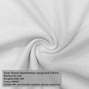 180GSM 160CM 100%Polyester Knitted Breathable Sportswear Jacquard Fabric Sports Fabric GRS Certification