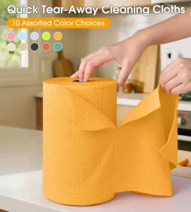 180GSM Strong Absorption Microfiber Towel Rolls Disposable Kitchen Cleaning Tear Away Cloth in Roll for Vehicle Use
