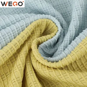 180g Warp Knitted Crinkled Fabric 98% Poly 2% Sp Openwork Textured Jacquard Dress T Shirt Garment Stretch Knit Fabric