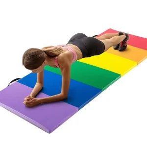 180x60cm Tri Fold Folding Thick Exercise Mat 5cm Pad with Carrying Handles for MMA Gymnastics Stretching Core Workouts