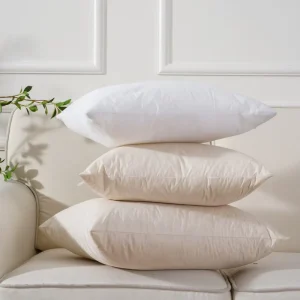 18X18inches White Decorative Feather Throw Pillow Inserts for Sofa Couch Bed Machine Washable Jumbo Feather Pillow Soft Nantong