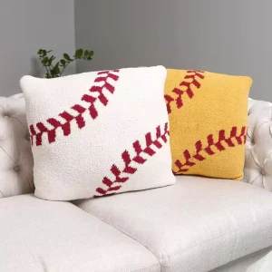 18inch Luxury Softball Baseball Print Cushion Cover Gameday Baseball Throw Pillow Case Fleece Soft Cozy Pillow Cover