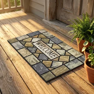 18×30 Inch Rectangle Welcome Front Door Mat Outdoors Home Entrance Entry Way Heavy Duty Non Slip Rubber Back Low Profile