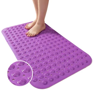 18×31 Inch Soft PVC Non Slip Waterproof Bath Mats for Bathtub Eco Friendly Modern Design Solid Pattern