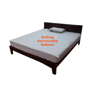 191*99 cm Silver Fiber Radiation Shield Earthing Anti microbial Organic Cotton Flat Bed Sheet with Cord and Plug