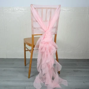 1M*1.4M Plain Dyed Cross border Chair Back Flowers Bowknots Chair Decorative Straps Sash Streamers for Wedding Decorations